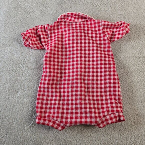 Baby Bliss Romper Size Medium Red Gingham Check Vintage Retro Summer 60s Unisex - Picture 14 of 14